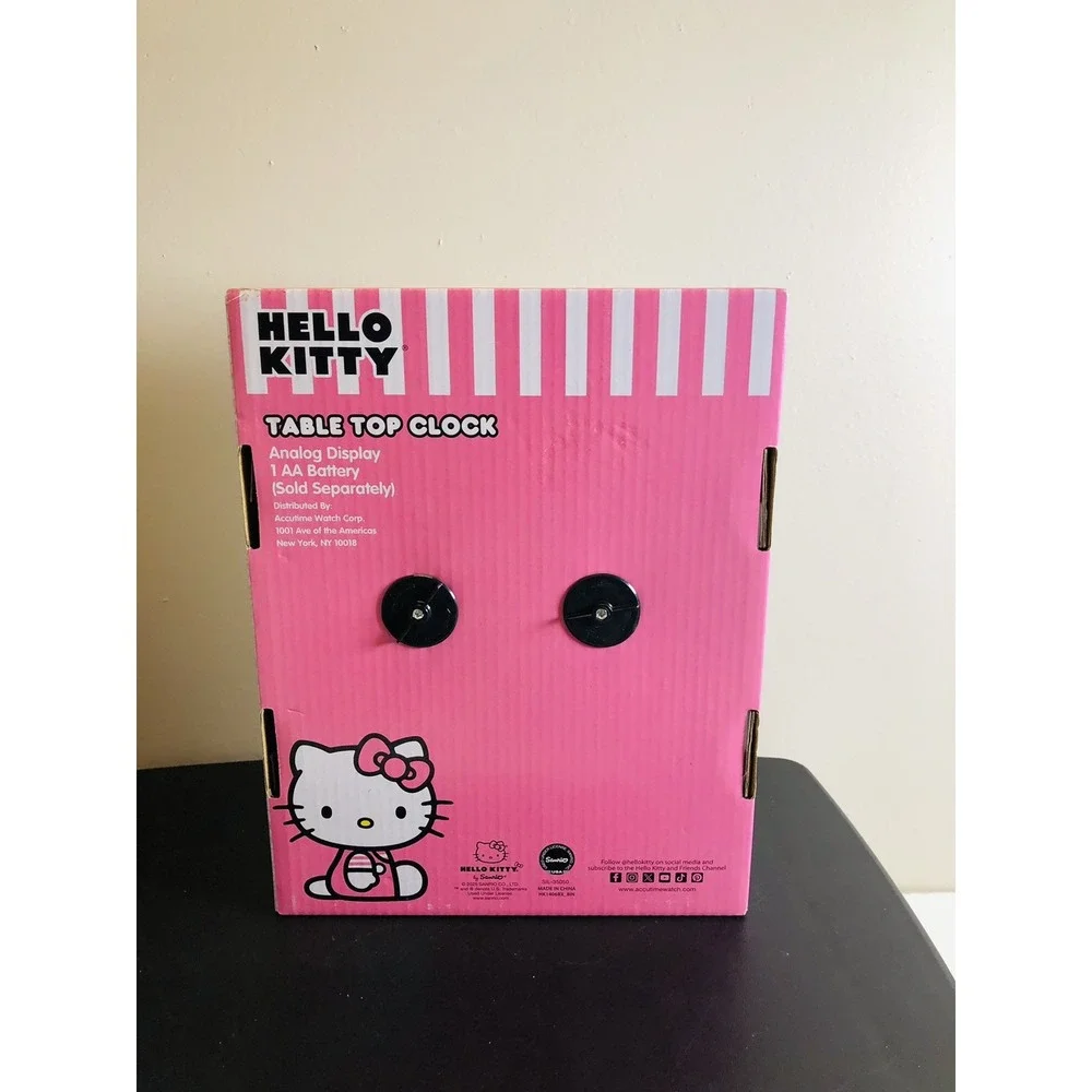 Sanrio Hello Kitty Tabletop‎ Square Clock Pink Desk Clock NEW